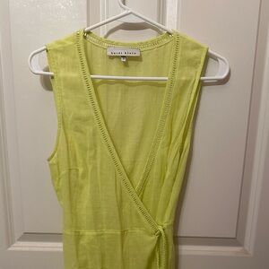 Heidi Klein Neon Yellow Wrap Midi Dress